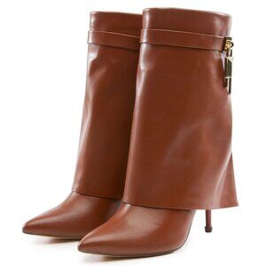 LILIANA SHOES SKIRTING  OVER  THE IDEA HEEL BOOT – Brown ( BRAND  NEW !!! )